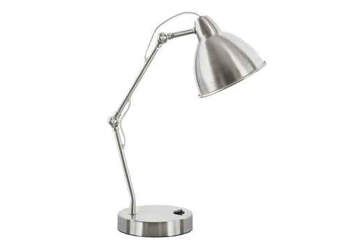Lighting, 17'h, Table Lamp, Usb Port Included, Nickel Metal, Nickel Shade, Modern Default -DTYStore