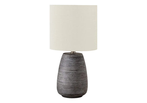 Lighting, 19'h, Table Lamp, Grey Ceramic, Ivory / Cream Shade, Contemporary Default -DTYStore