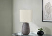 Lighting, 19'h, Table Lamp, Grey Ceramic, Ivory / Cream Shade, Contemporary Default -DTYStore