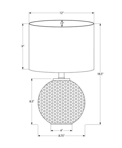 Lighting, 19'h, Table Lamp, Grey Resin, Ivory / Cream Shade, Modern Default -DTYStore