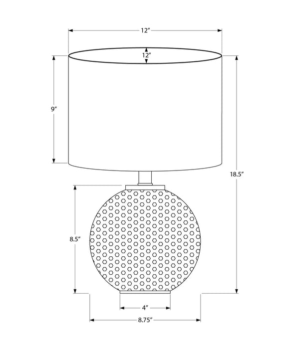 Lighting, 19'h, Table Lamp, Grey Resin, Ivory / Cream Shade, Modern Default -DTYStore