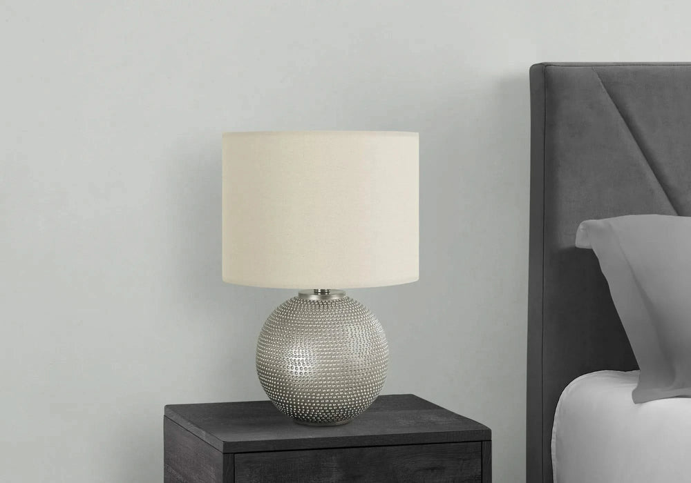 Lighting, 19'h, Table Lamp, Grey Resin, Ivory / Cream Shade, Modern Default -DTYStore