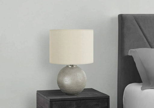 Lighting, 19'h, Table Lamp, Grey Resin, Ivory / Cream Shade, Modern Default -DTYStore