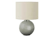 Lighting, 19'h, Table Lamp, Grey Resin, Ivory / Cream Shade, Modern Default -DTYStore