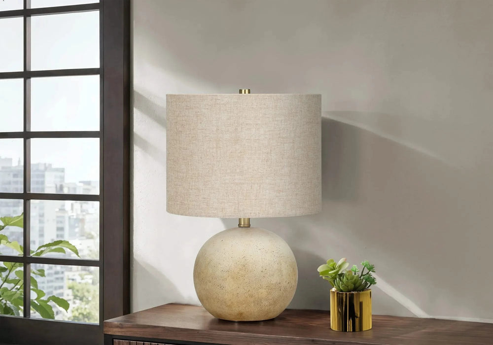 Lighting, 20'h, Table Lamp, Beige Concrete, Beige Shade, Contemporary Default -DTYStore