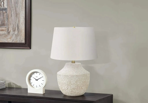 Lighting, 20'h, Table Lamp, Cream Concrete, Ivory / Cream Shade, Modern Default -DTYStore