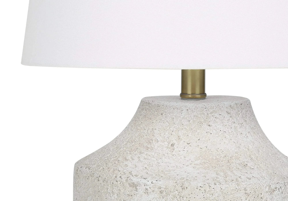 Lighting, 20'h, Table Lamp, Cream Concrete, Ivory / Cream Shade, Modern Default -DTYStore