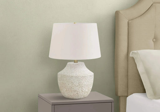 Lighting, 20'h, Table Lamp, Cream Concrete, Ivory / Cream Shade, Modern Default -DTYStore