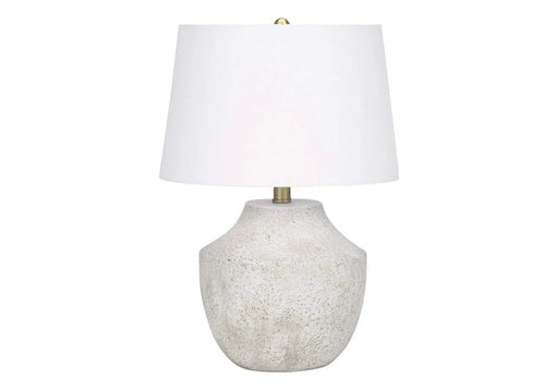 Lighting, 20'h, Table Lamp, Cream Concrete, Ivory / Cream Shade, Modern Default -DTYStore