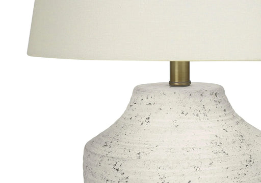 Lighting, 20'h, Table Lamp, Cream Concrete, Ivory / Cream Shade, Modern Default -DTYStore
