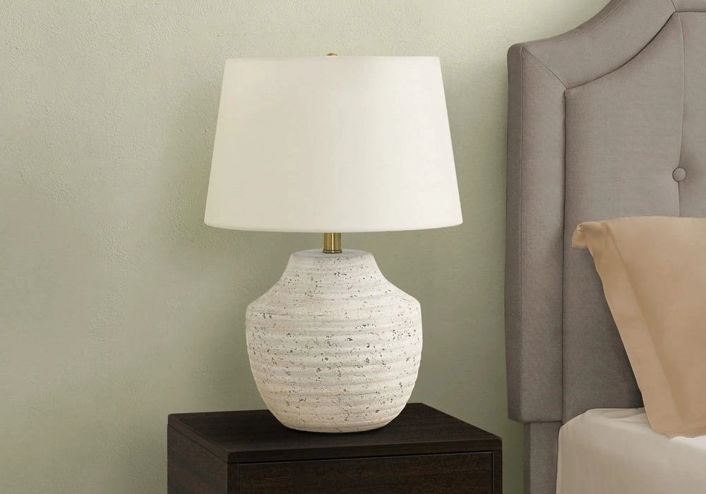 Lighting, 20'h, Table Lamp, Cream Concrete, Ivory / Cream Shade, Modern Default -DTYStore