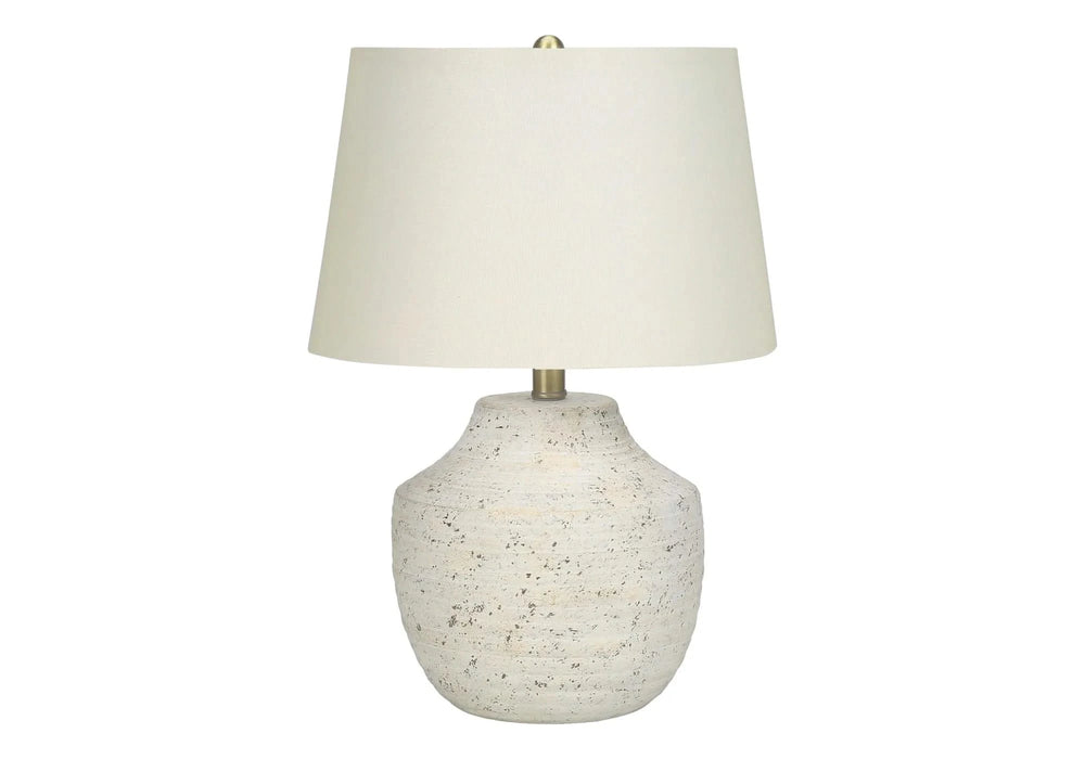 Lighting, 20'h, Table Lamp, Cream Concrete, Ivory / Cream Shade, Modern Default -DTYStore
