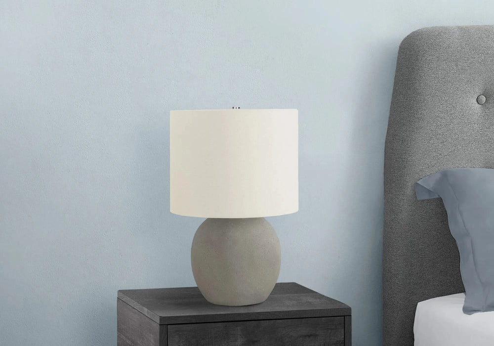 Lighting, 20'h, Table Lamp, Grey Concrete, Ivory / Cream Shade, Contemporary Default -DTYStore