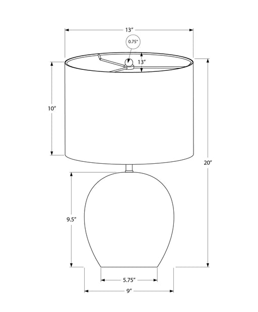 Lighting, 20'h, Table Lamp, Grey Concrete, Ivory / Cream Shade, Contemporary Default -DTYStore