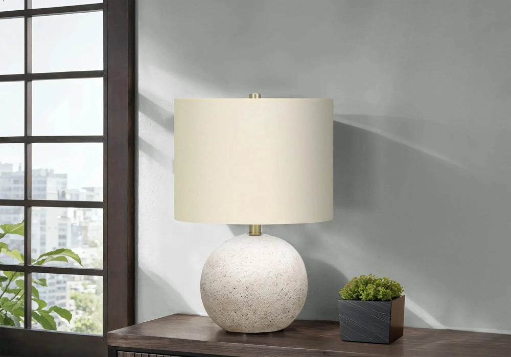 Lighting, 20'h, Table Lamp, Grey Concrete, Ivory / Cream Shade, Contemporary Default -DTYStore