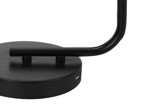 Lighting, 20'h, Table Lamp, Usb Port Included, Black Metal, Glass Shade, Modern Default -DTYStore