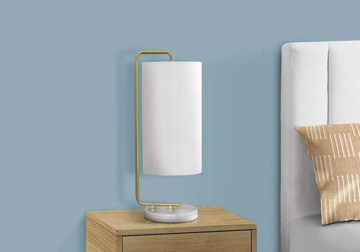 Lighting, 20'h, Table Lamp, White Marble, Ivory / Cream Shade, Contemporary Default -DTYStore
