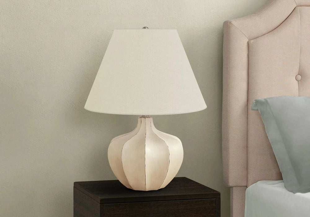Lighting, 21'h, Table Lamp, Cream Resin, Ivory / Cream Shade, Transitional Default -DTYStore