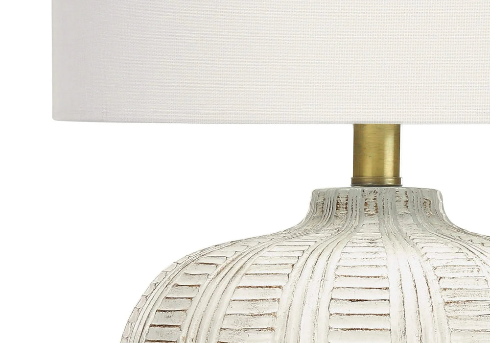 Lighting, 21'h, Table Lamp, Ivory / Cream Shade, Cream Resin, Transitional Default -DTYStore