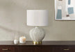 Lighting, 21'h, Table Lamp, Ivory / Cream Shade, Cream Resin, Transitional Default -DTYStore