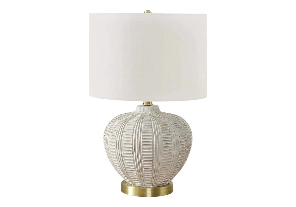 Lighting, 21'h, Table Lamp, Ivory / Cream Shade, Cream Resin, Transitional Default -DTYStore