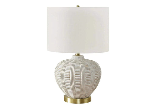 Lighting, 21'h, Table Lamp, Ivory / Cream Shade, Cream Resin, Transitional Default -DTYStore