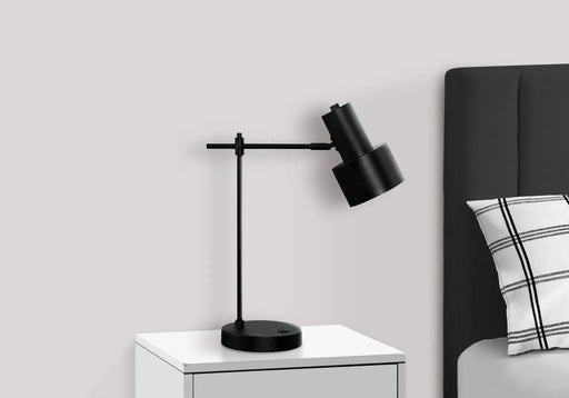 Lighting, 21'h, Table Lamp, Usb Port Included, Black Metal, Black Shade, Modern Default -DTYStore