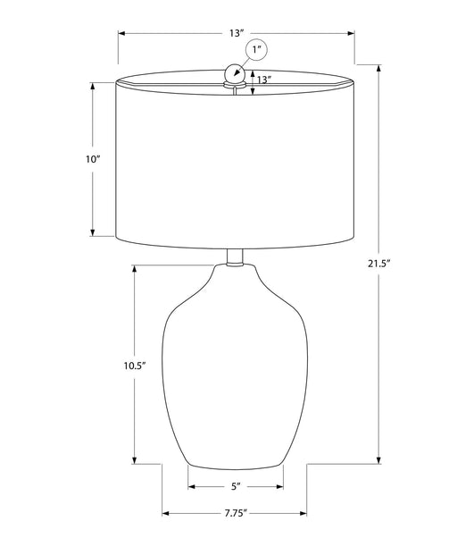 Lighting, 22'h, Table Lamp, Black Ceramic, Ivory / Cream Shade, Transitional Default -DTYStore