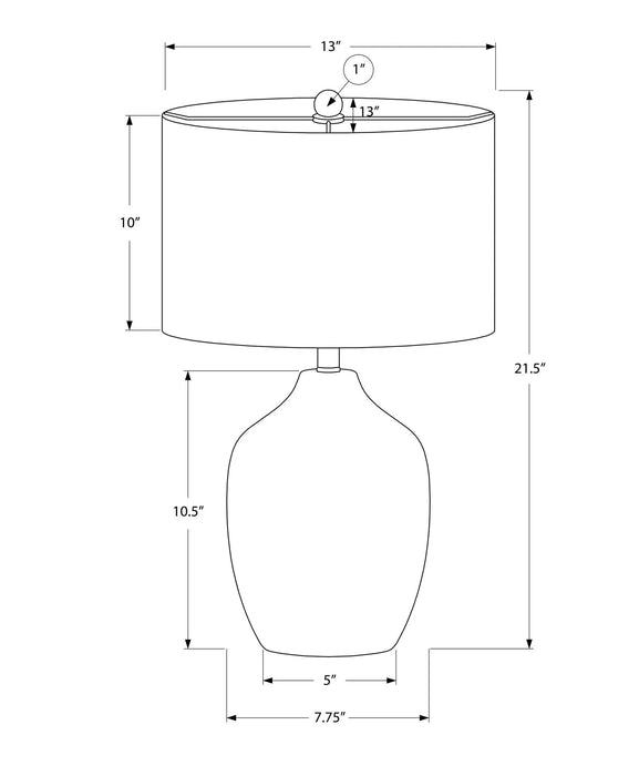 Lighting, 22'h, Table Lamp, Black Ceramic, Ivory / Cream Shade, Transitional Default -DTYStore