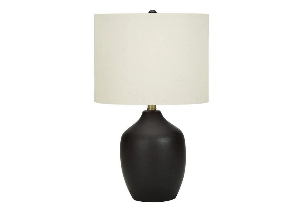Lighting, 22'h, Table Lamp, Black Ceramic, Ivory / Cream Shade, Transitional Default -DTYStore