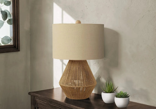 Lighting, 22'h, Table Lamp, Brown Rope, Beige Shade, Transitional Default -DTYStore