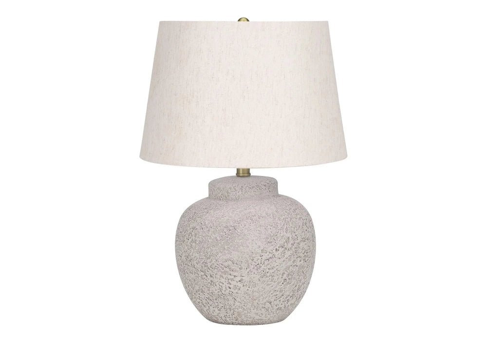 Lighting, 22'h, Table Lamp, Cream Concrete, Ivory / Cream Shade, Modern Default -DTYStore