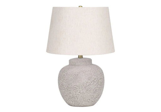 Lighting, 22'h, Table Lamp, Cream Concrete, Ivory / Cream Shade, Modern Default -DTYStore