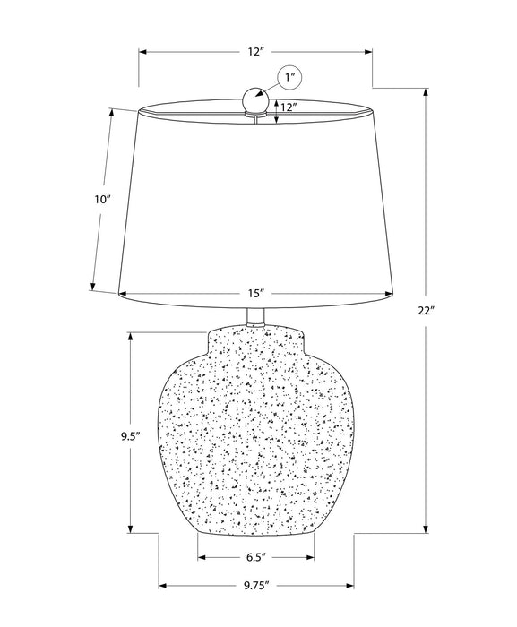 Lighting, 22'h, Table Lamp, Cream Concrete, Ivory / Cream Shade, Modern Default -DTYStore
