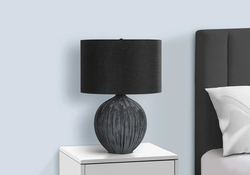 Lighting, 23'h, Table Lamp, Black Ceramic, Black Shade, Contemporary Default -DTYStore