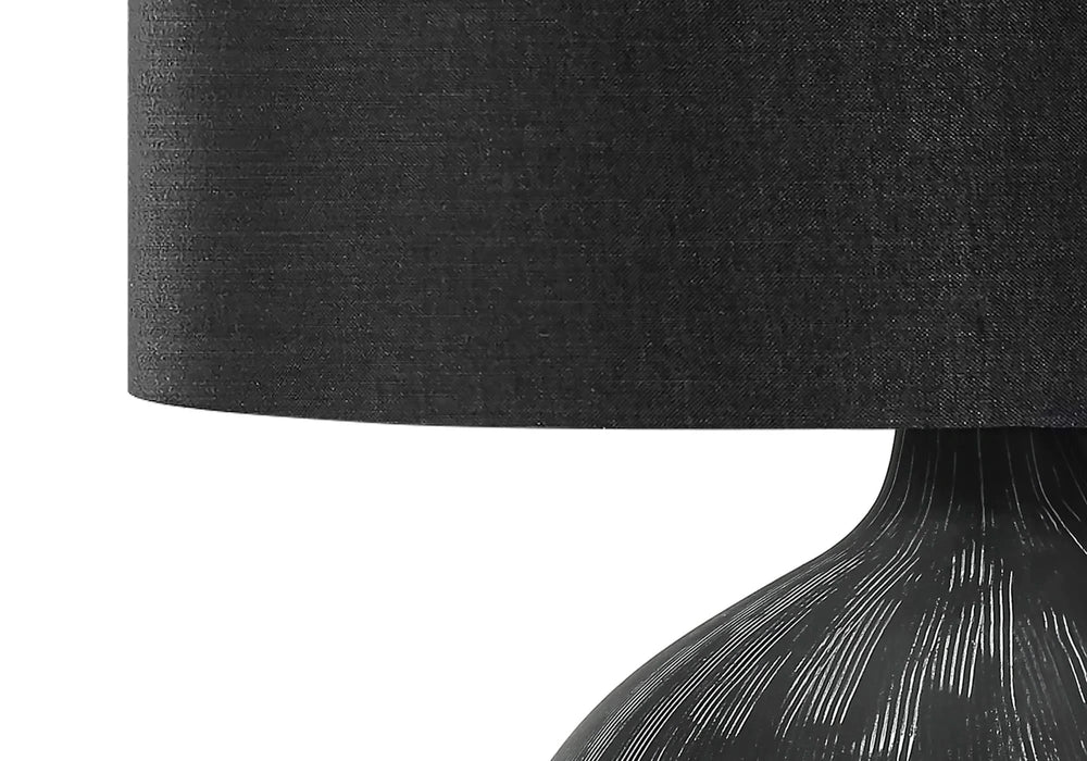 Lighting, 23'h, Table Lamp, Black Ceramic, Black Shade, Contemporary Default -DTYStore