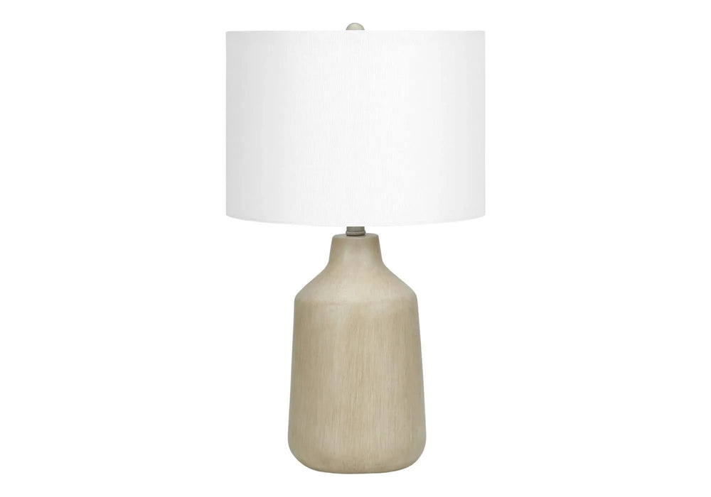 Lighting, 24'h, Table Lamp, Beige Concrete, Ivory / Cream Shade, Contemporary Default -DTYStore