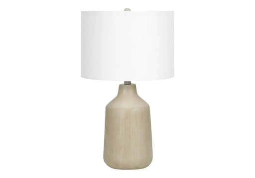 Lighting, 24'h, Table Lamp, Beige Concrete, Ivory / Cream Shade, Contemporary Default -DTYStore