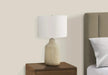 Lighting, 24'h, Table Lamp, Beige Concrete, Ivory / Cream Shade, Contemporary Default -DTYStore