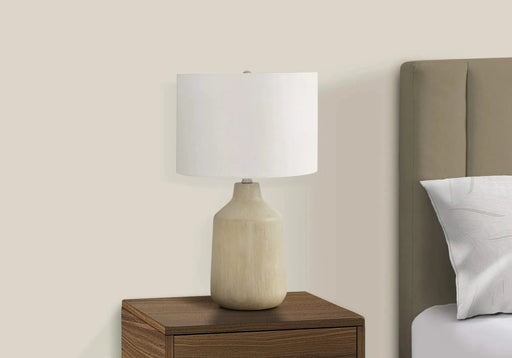 Lighting, 24'h, Table Lamp, Beige Concrete, Ivory / Cream Shade, Contemporary Default -DTYStore