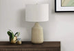 Lighting, 24'h, Table Lamp, Beige Concrete, Ivory / Cream Shade, Contemporary Default -DTYStore