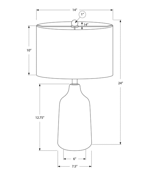 Lighting, 24'h, Table Lamp, Beige Concrete, Ivory / Cream Shade, Contemporary Default -DTYStore