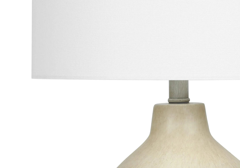 Lighting, 24'h, Table Lamp, Beige Concrete, Ivory / Cream Shade, Contemporary Default -DTYStore