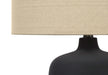 Lighting, 24'h, Table Lamp, Black Ceramic, Beige Shade, Contemporary Default -DTYStore
