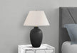 Lighting, 24'h, Table Lamp, Black Ceramic, Ivory / Cream Shade, Modern Default -DTYStore