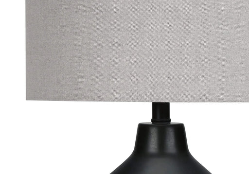 Lighting, 24'h, Table Lamp, Black Concrete, Grey Shade, Contemporary Default -DTYStore