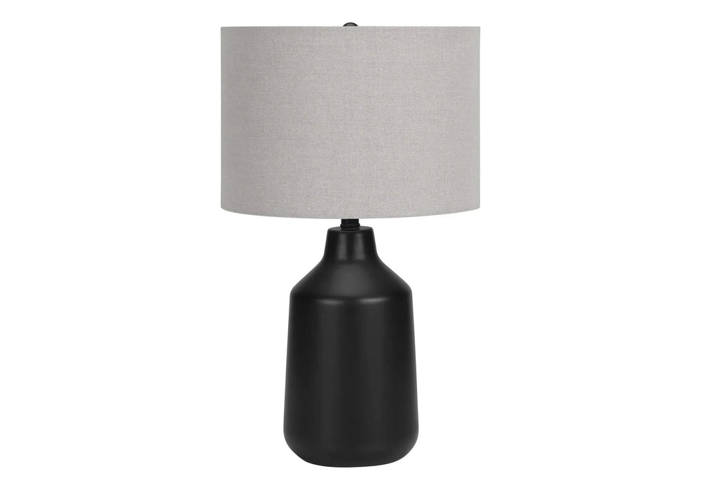 Lighting, 24'h, Table Lamp, Black Concrete, Grey Shade, Contemporary Default -DTYStore