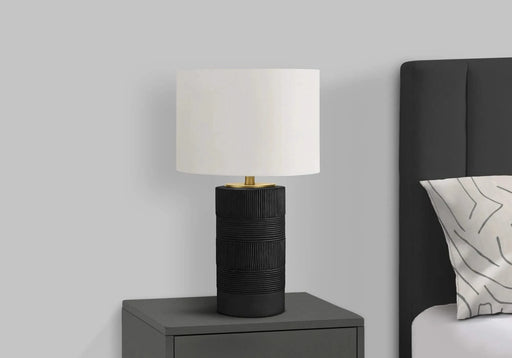 Lighting, 24'h, Table Lamp, Black Resin, Ivory / Cream Shade, Contemporary Default -DTYStore