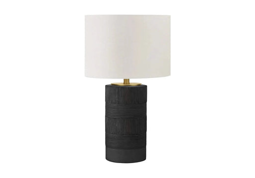 Lighting, 24'h, Table Lamp, Black Resin, Ivory / Cream Shade, Contemporary Default -DTYStore