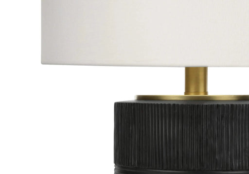 Lighting, 24'h, Table Lamp, Black Resin, Ivory / Cream Shade, Contemporary Default -DTYStore